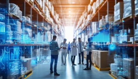 The image depicts a modern manufacturing facility with a wide view of the production The Role of Supply Chain in Fast-Growing Emerging Markets: Insights for Medical Manufacturing-PlanetTogether