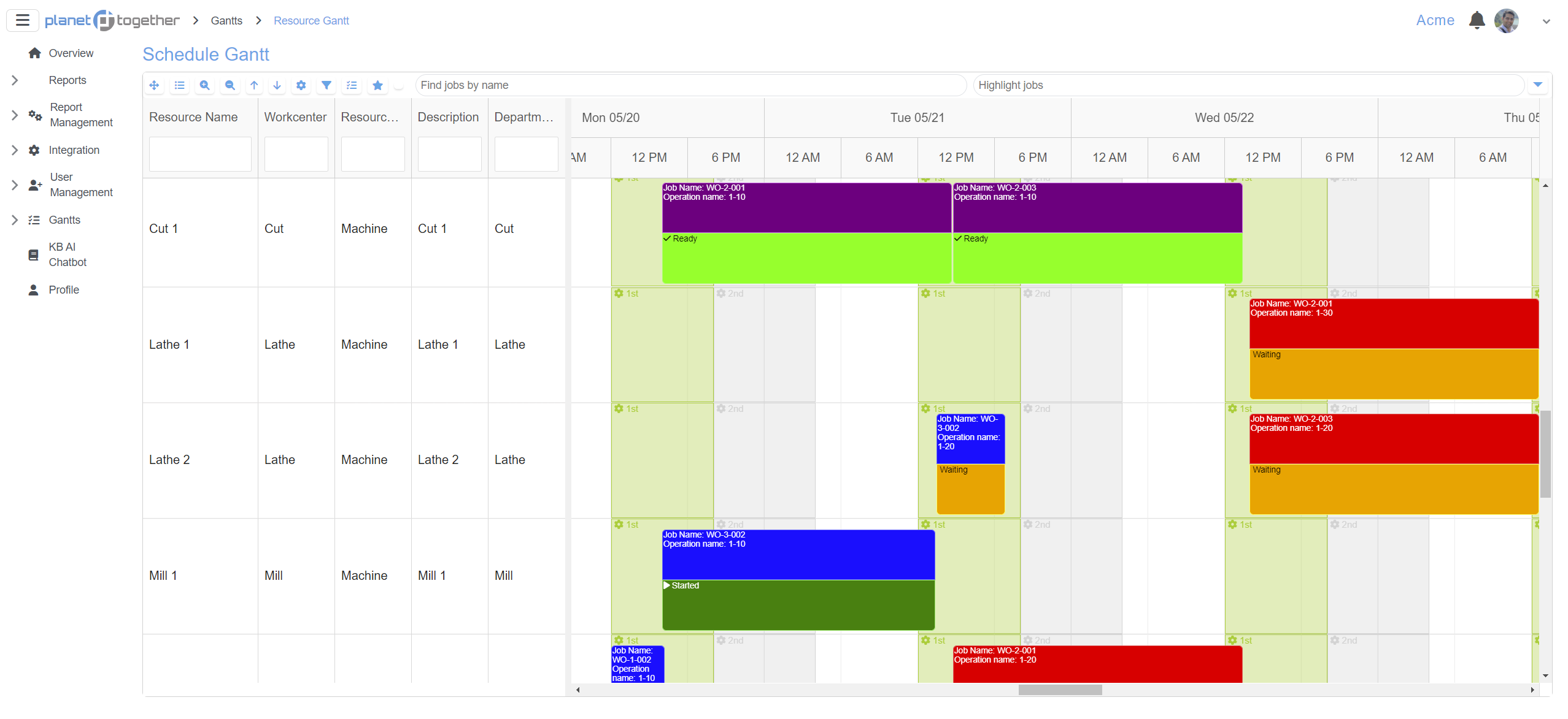 WebApp Gantt